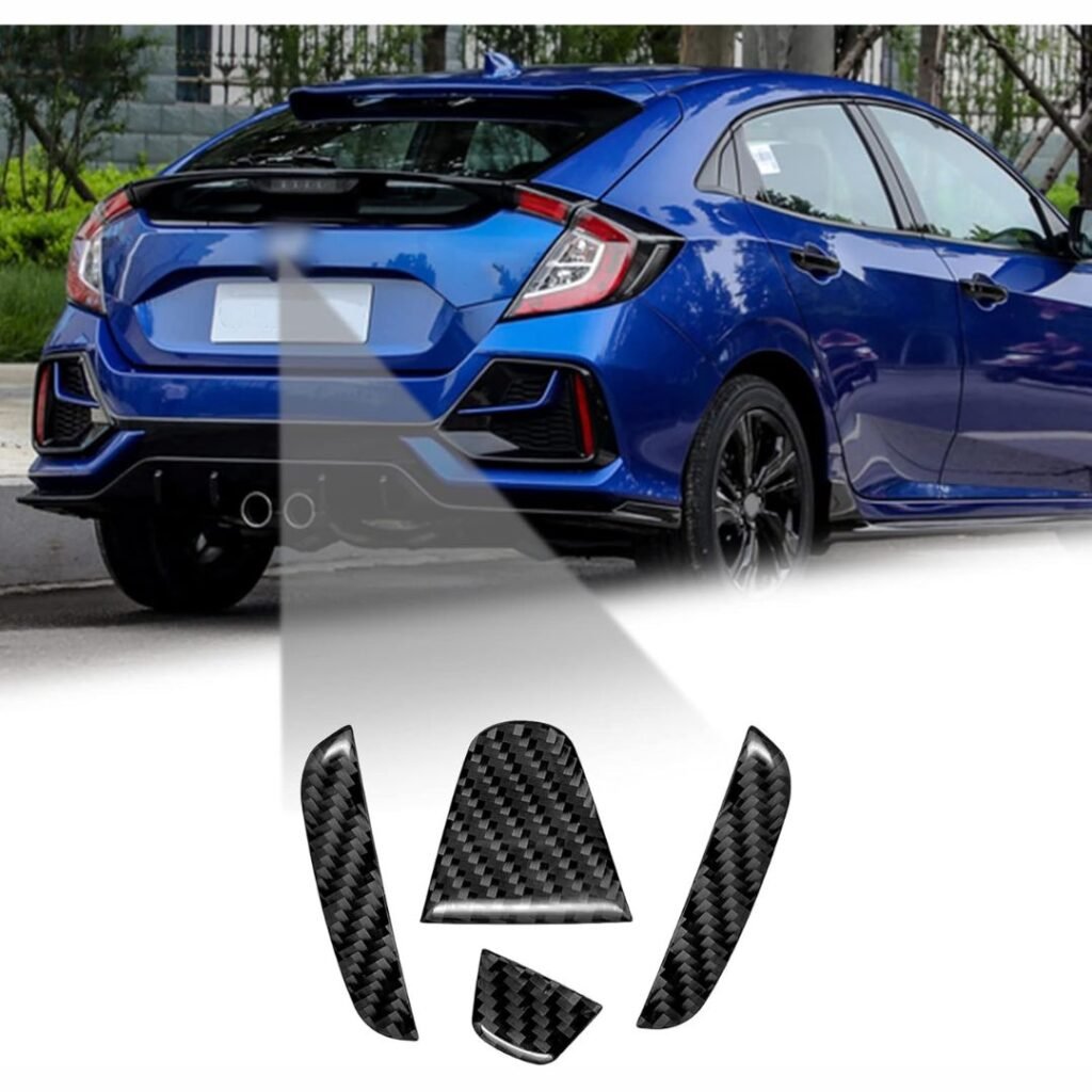 Rear Trunk Logo Insert Cover Trim Carbon Fiber Rear Tailgate Emblem Badge Decoration Sticker for Honda Civic