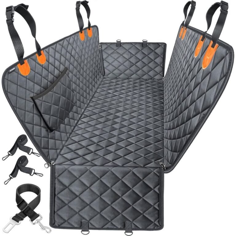 Dog Car Seat Cover for Pets 100% Waterproof Seat Cover Hammock 600D Heavy Duty Scratch Proof Nonslip Durable Soft Back Seat Covers for Cars Trucks and SUVs