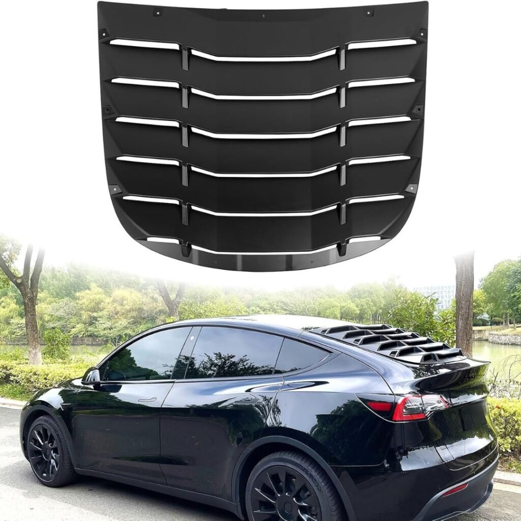 Rear Window Louver Compatiable with 2020-2024 Tesla Model Y Classic Style Rear Windshield Sun Shade Vent Cover ABS Plastic