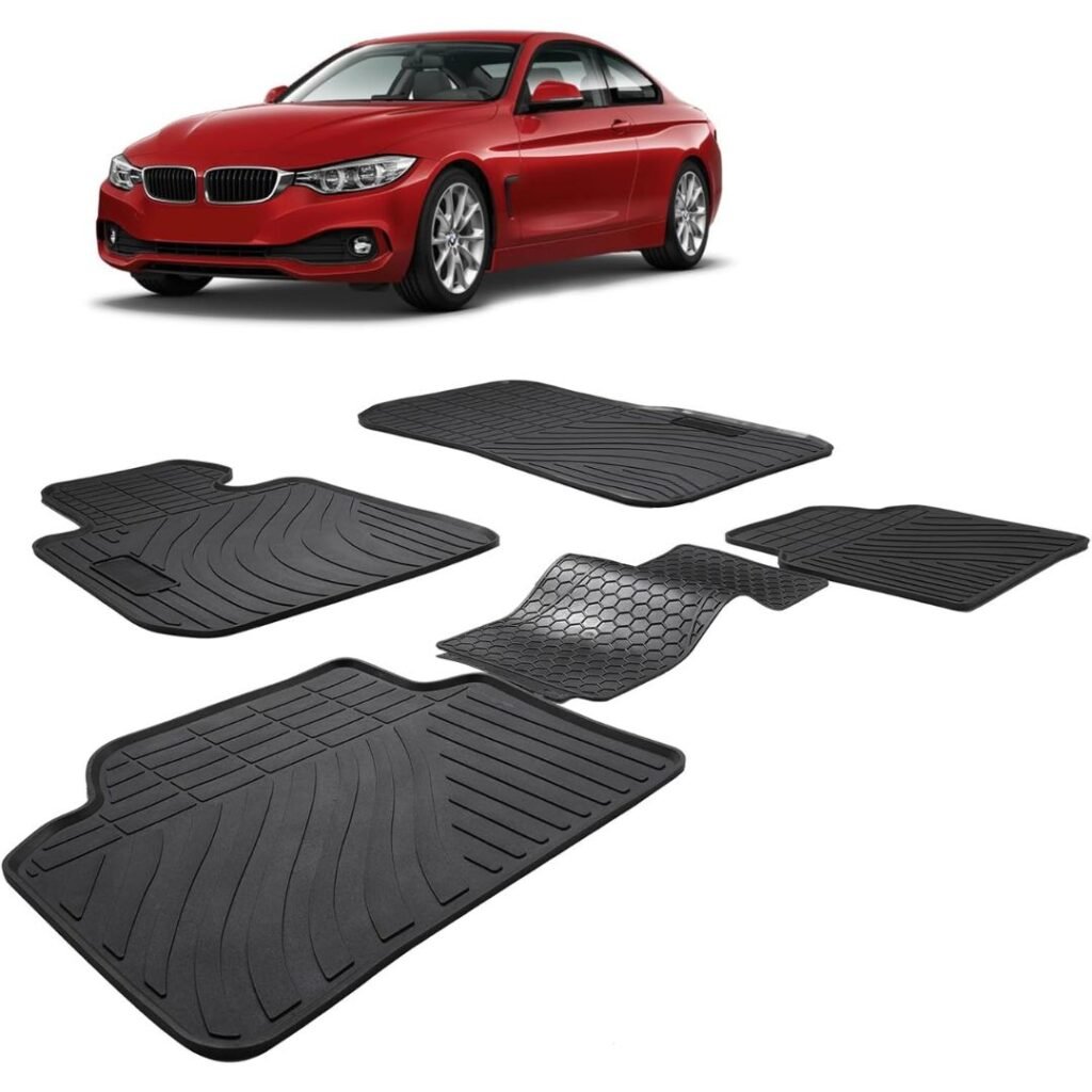 BMW F30 Rubber All Weather Floor Mats with High Edge Water Protector