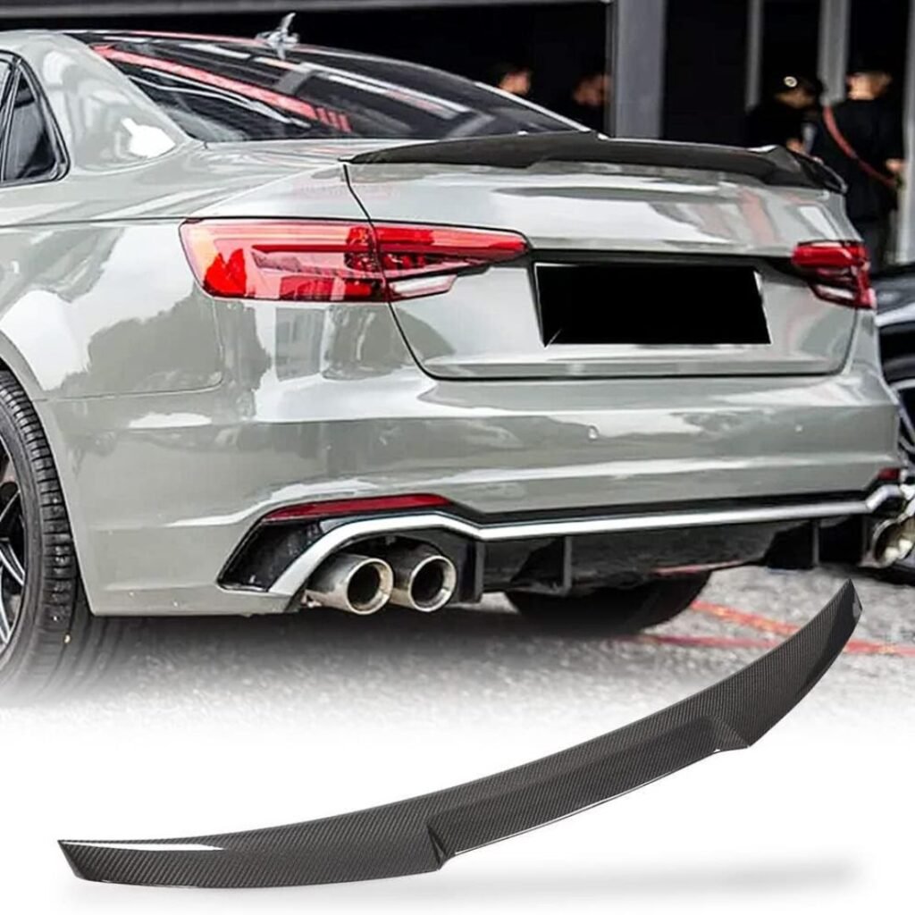 Real Carbon Fiber Trunk Spoiler for Audi A4 S4 2017-2023 B9 Sedan Rear Trunk Lip Spoiler