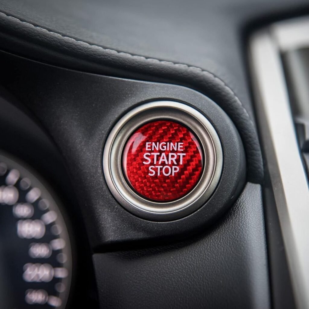 Carbon Fiber Sporty Car Engine Start Stop Button