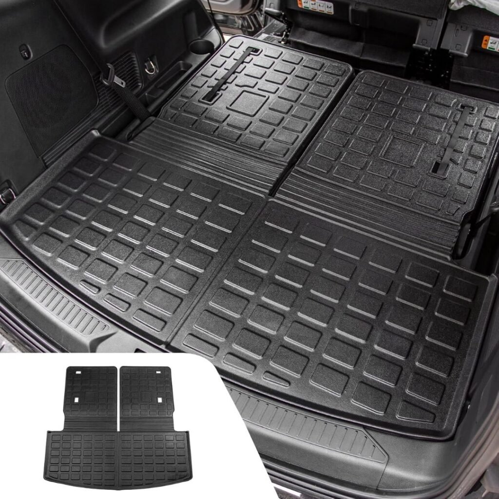 Cargo Mat Compatible with 2020-2025 Ford Explorer TPE All Weather Trunk Mat Back Seat Cover Protector for 6&7 Passenger 2024 Explorer Accessories